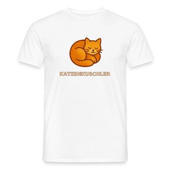 Katzenkuschler - Kuschelkatze Motiv - Männer T-Shirt - Weiß - Vorne - AI Model Male 178 dark (178cm)