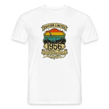 Édition Limitée 1956 Millésime Anniversaire - T-shirt homme - blanc - Devant - AI Model Male 178 dark (178cm)