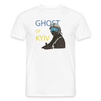 Ghost of Kyiv Pilot - Men's T-Shirt - white - Front - AI Model Male 178 dark (178cm)