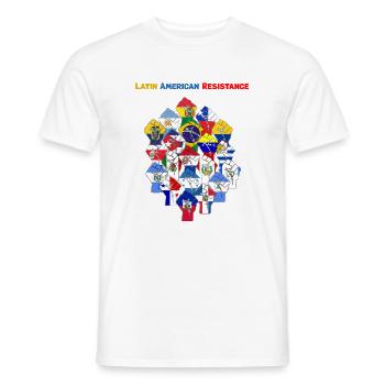 Lateinamerikanische Widerstands-Mosaikfaust - Männer T-Shirt - Weiß - Vorne - AI Model Male 178 dark (178cm)