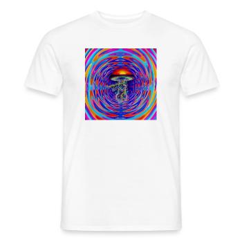 70s_Goa_Mushroom_ - Men's T-Shirt - white - Front - AI Model Male 178 dark (178cm)