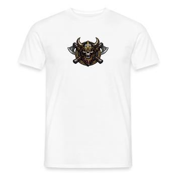 Viking Schädel mit Äxten Emblem - Männer T-Shirt - Weiß - Vorne - AI Model Male 178 dark (178cm)