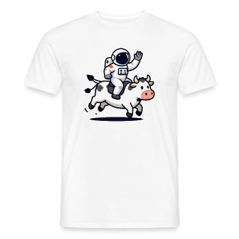 Astronauten-Bullenritt - Männer T-Shirt - Weiß - Vorne - AI Model Male 178 dark (178cm)