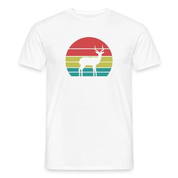 Vintage Antilope Silhouette – Retro Safari - Männer T-Shirt - Weiß - Vorne - AI Model Male 178 dark (178cm)