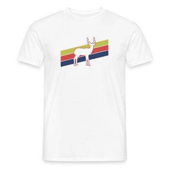 Antilope Retro Streifen – Safari Wildtier - Männer T-Shirt - Weiß - Vorne - AI Model Male 178 dark (178cm)