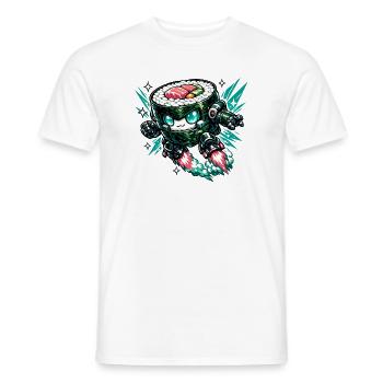 Sushi Robo-Kämpfer - Männer T-Shirt - Weiß - Vorne - AI Model Male 178 dark (178cm)