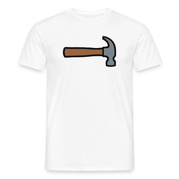 Carpenter's Hammer Tool Icon - Men's T-Shirt - white - Front - AI Model Male 178 dark (178cm)