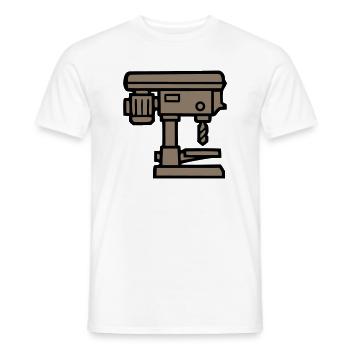 Standbohrmaschine Werkzeug Icon - Männer T-Shirt - Weiß - Vorne - AI Model Male 178 dark (178cm)