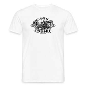 Geduld Vintage Dampfauto – Entschleunigt seit 1900 - Männer T-Shirt - Weiß - Vorne - AI Model Male 178 dark (178cm)