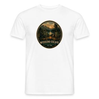 Weekend Escape Vintage-Abenteuer-Grafik - Männer T-Shirt - Weiß - Vorne - AI Model Male 178 dark (178cm)