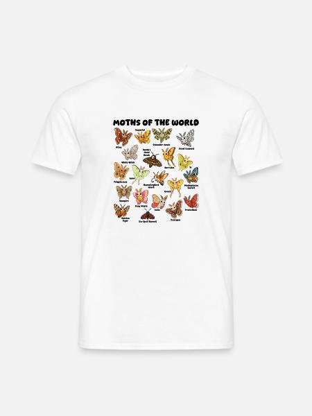 Motten Der Welt Kawaii-tabelle Entomologie - Männer T-Shirt - Weiß
