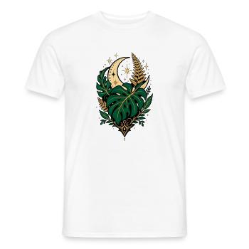 Monstera Moon – Mystisches Botanical Design - Männer T-Shirt - Weiß - Vorne - AI Model Male 178 dark (178cm)