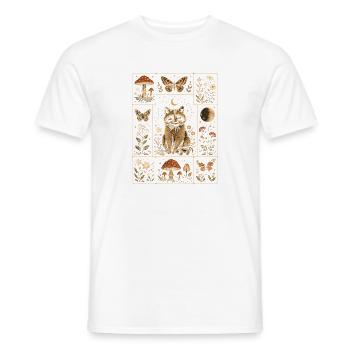  Cottagecore Waschbär Mond Pilz Schmetterling - Männer T-Shirt - Weiß - Vorne - AI Model Male 178 dark (178cm)
