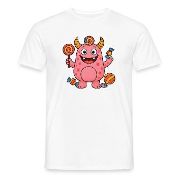 Niedliches rosa Suessigkeiten Monster - Männer T-Shirt - Weiß - Vorne - AI Model Male 178 dark (178cm)