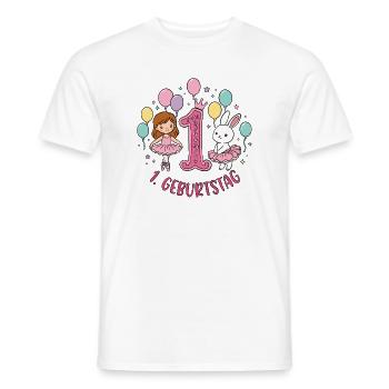 Erster Geburtstag Ballon Tanz Duo - Männer T-Shirt - Weiß - Vorne - AI Model Male 178 dark (178cm)