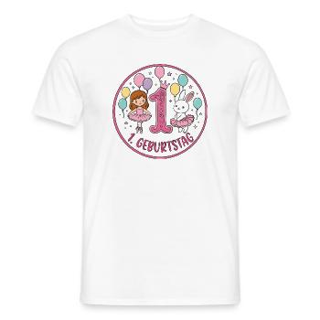 Erster Geburtstag Ballerina Hase - Männer T-Shirt - Weiß - Vorne - AI Model Male 178 dark (178cm)
