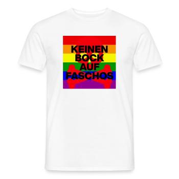 KEINEN BOCK AUF FASCHOS, NO NZS, NO AFD ROT - Männer T-Shirt - Weiß - Vorne - AI Model Male 178 dark (178cm)