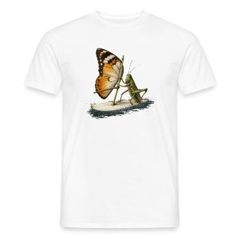 Grashüpfer auf Surfbrett mit Schmetterling Segel - Männer T-Shirt - Weiß - Vorne - AI Model Male 178 dark (178cm)