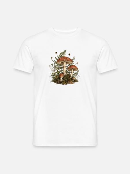 Cottagecore Mushroom Botanical Vintage - Männer T-Shirt - Weiß