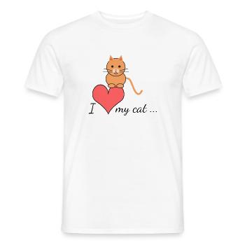 I love my cat... - Men's T-Shirt - white - Front - AI Model Male 178 dark (178cm)