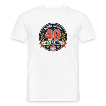 40. Geburtstag Runde Sache - Männer T-Shirt - Weiß - Vorne - AI Model Male 178 dark (178cm)