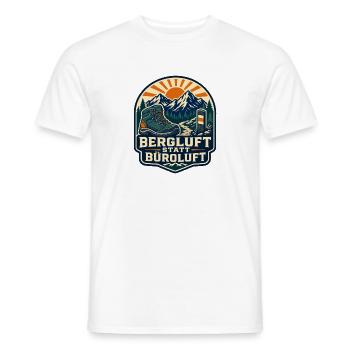 Bergluft statt Büroluft Wandern - Männer T-Shirt - Weiß - Vorne - AI Model Male 178 dark (178cm)