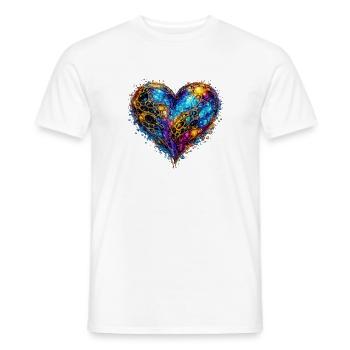Celestial Heart  - Men's T-Shirt - white - Front - AI Model Male 178 dark (178cm)
