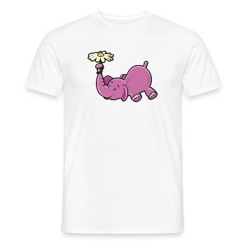 Rosa Elefant mit Gänseblümchen - Männer T-Shirt - Weiß - Vorne - AI Model Male 178 dark (178cm)