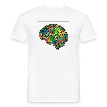 Kaleidoskop Gehirn Muster - Männer T-Shirt - Weiß - Vorne - AI Model Male 178 dark (178cm)