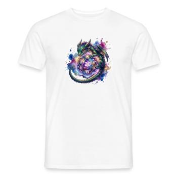 Cute Dragon with D20 Dice – Pen & Paper - Men's T-Shirt - white - Front - AI Model Male 178 dark (178cm)