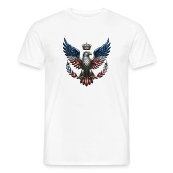 Königlicher US Adler – Freiheit & Krone Wappen - Männer T-Shirt - Weiß - Vorne - AI Model Male 178 dark (178cm)