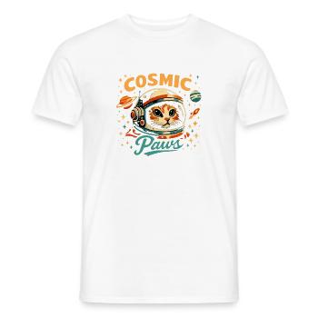 Kosmische Pfoten: Katzenastronaut - Männer T-Shirt - Weiß - Vorne - AI Model Male 178 dark (178cm)