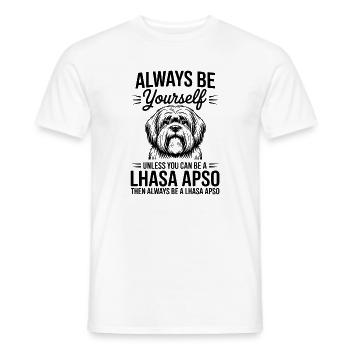 Lhasa Apso Drôle, Cadeau Lhasa Apso - T-shirt homme - blanc - Devant - AI Model Male 178 dark (178cm)