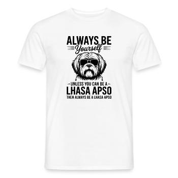 Lhasa Apso Drôle, Cadeau Lhasa Apso - T-shirt homme - blanc - Devant - AI Model Male 178 dark (178cm)