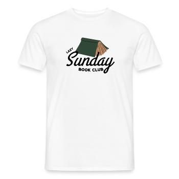 Lazy Sunday Book Club Vintage Aesthetic  - Männer T-Shirt - Weiß - Vorne - AI Model Male 178 dark (178cm)