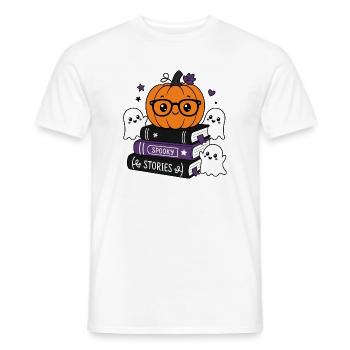 Halloween Kürbis mit Brille - Männer T-Shirt - Weiß - Vorne - AI Model Male 178 dark (178cm)