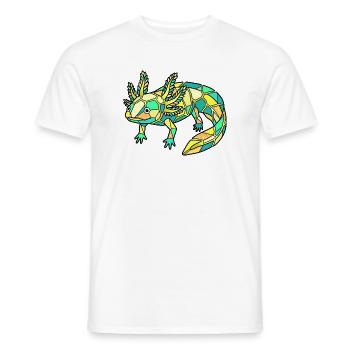 Geometric Axolotl Mosaic - Men's T-Shirt - white - Front - AI Model Male 178 dark (178cm)