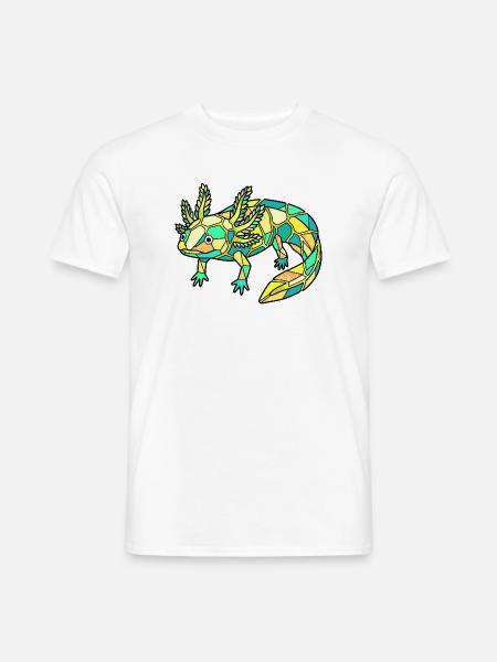 Geometric Axolotl Mosaic - Men's T-Shirt - white