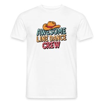 Line Dance Crew - Männer T-Shirt - Weiß - Vorne - AI Model Male 178 dark (178cm)