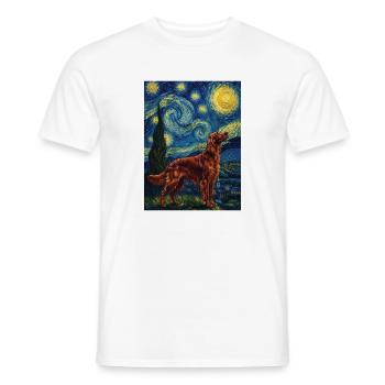 Irischer Zuspieler, Sternennacht – Roter Zuspieler, Hundemama, Vater, - Männer T-Shirt - Weiß - Vorne - AI Model Male 178 dark (178cm)