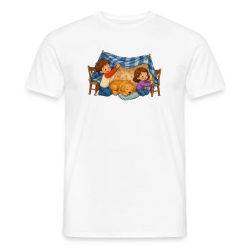 Kinder Deckenhöhle mit Hund Kuscheliges Motiv - Männer T-Shirt - Weiß - Vorne - AI Model Male 178 dark (178cm)