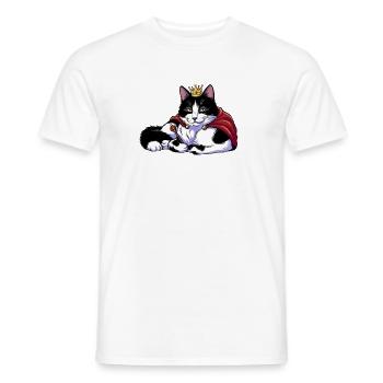 Königskatze mit Krone - Männer T-Shirt - Weiß - Vorne - AI Model Male 178 dark (178cm)