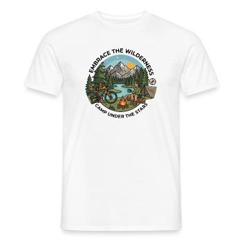 Camp Under The Stars Bikepacking Adventure Tee - Männer T-Shirt - Weiß - Vorne - AI Model Male 178 dark (178cm)