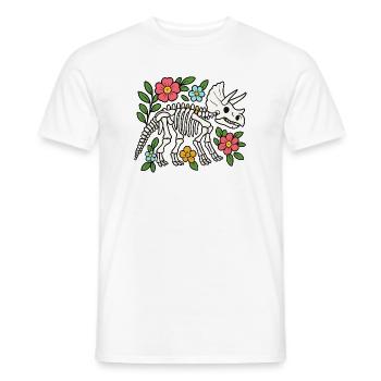 Triceratops Skelett mit Blumen - Männer T-Shirt - Weiß - Vorne - AI Model Male 178 dark (178cm)