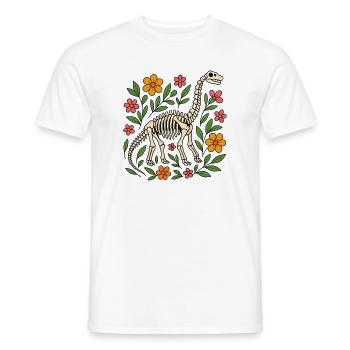 Brachiosaurus Skelett mit Blumen - Männer T-Shirt - Weiß - Vorne - AI Model Male 178 dark (178cm)