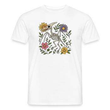 Pterodactylus Skelett mit Blumen - Männer T-Shirt - Weiß - Vorne - AI Model Male 178 dark (178cm)