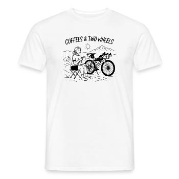 Coffees & Two Wheels Gravel Bike Kunst - Männer T-Shirt - Weiß - Vorne - AI Model Male 178 dark (178cm)