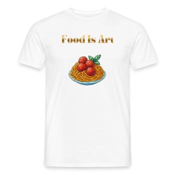 Food Is Art ... Spaghetti mit Fleischbällchen - Männer T-Shirt - Weiß - Vorne - AI Model Male 178 dark (178cm)