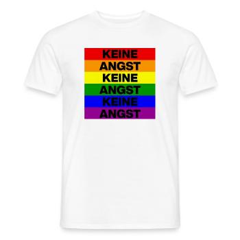 KEINE ANGST NIE WIEDER IST JETZT,  NO NZS, CSD - Männer T-Shirt - Weiß - Vorne - AI Model Male 178 dark (178cm)