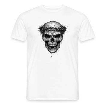 Thorn Crown Skull Gothic Horror-Grafik - Männer T-Shirt - Weiß - Vorne - AI Model Male 178 dark (178cm)
